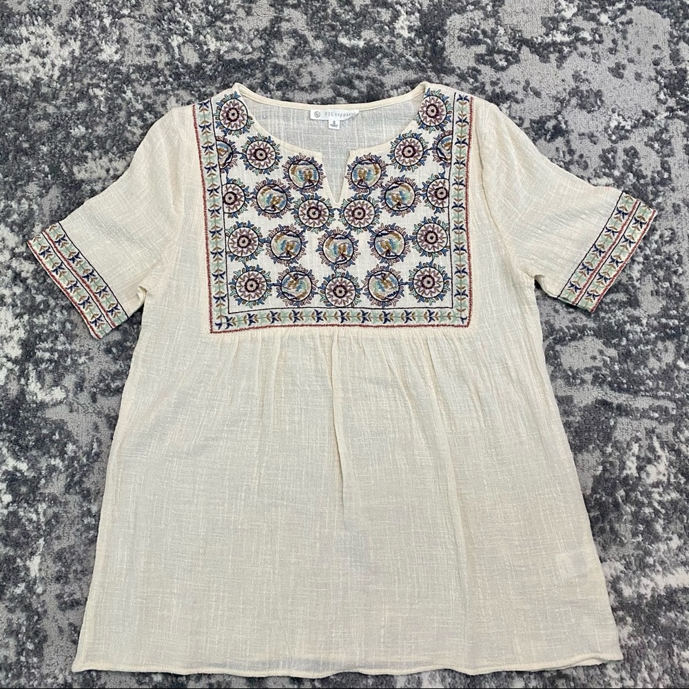 FSL Apparel Embroidered Wool Blouse